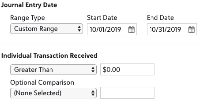 eTapestry Query Criteria Gave This Time Last Year