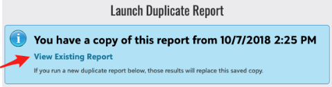eTapestry Run Duplicate Report